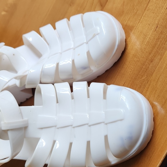 White Sunshine jelly platform high heel sandals shoes - Picture 3 of 10
